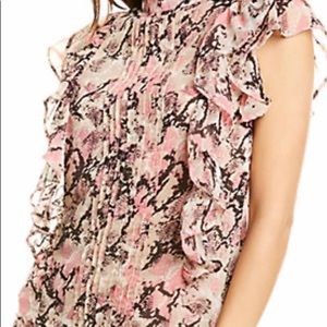 Walter Baker - Snake Print Ruffle Blouse
